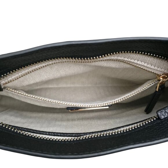 Tory Burch Blake Swingpack Black Pebbled Leather Crossbody Shoulder‎ Bag - Picture 8 of 9